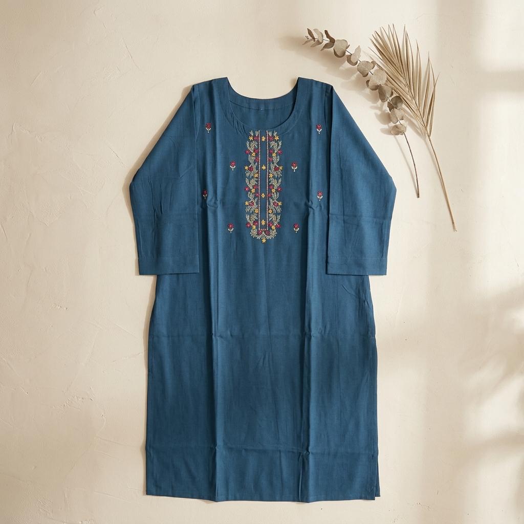 Blue Cotton Kurti