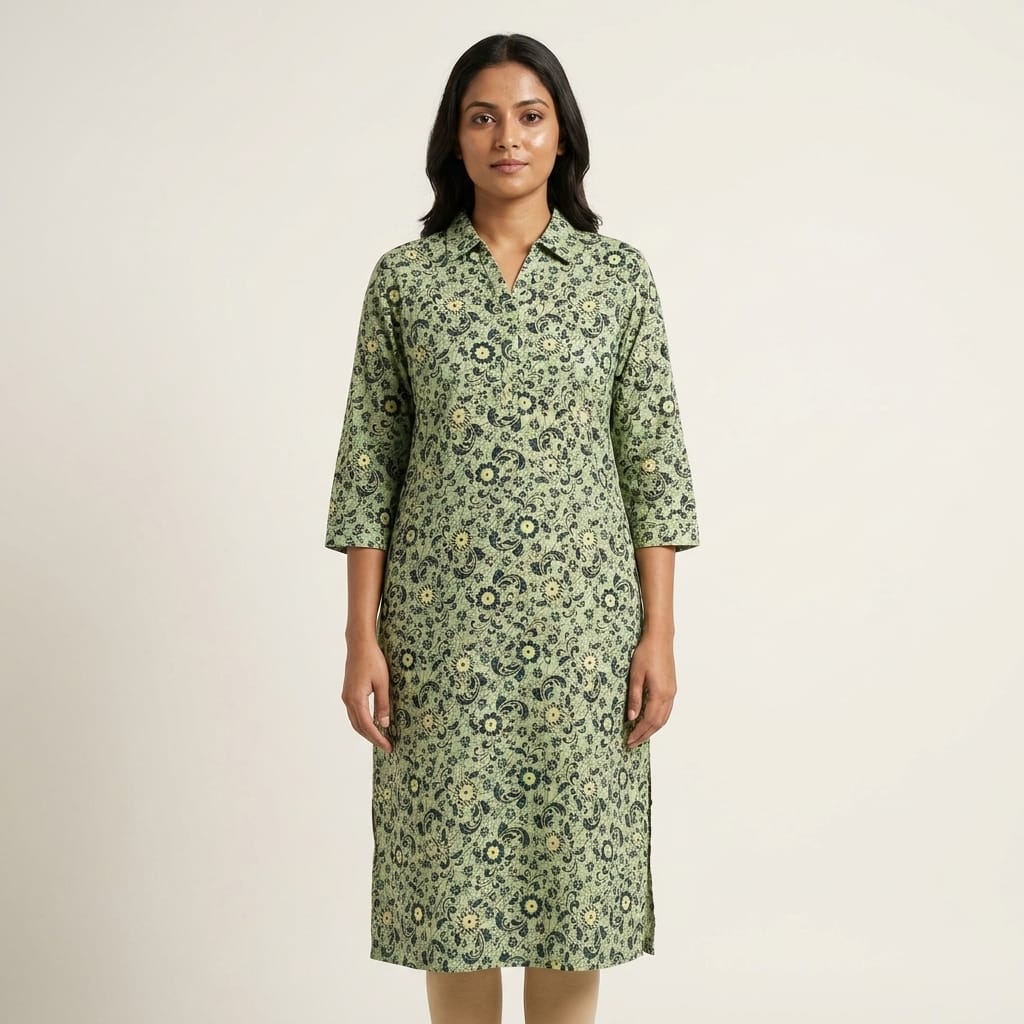 Green Rayon Kurti