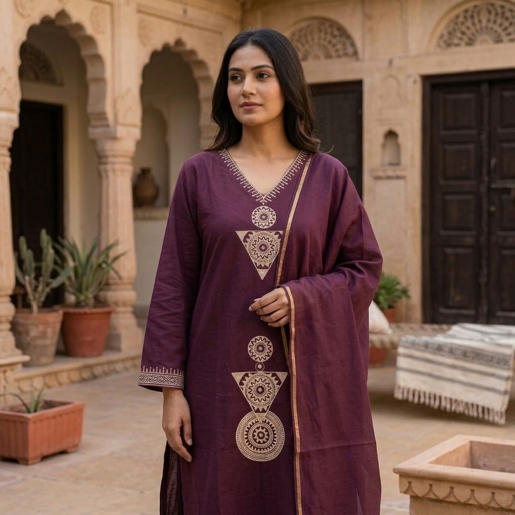 Purple Cotton Salwar | 11275