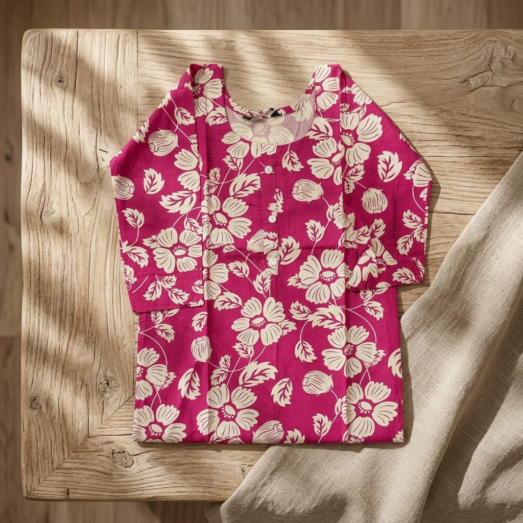 Pink Rayon Kurti