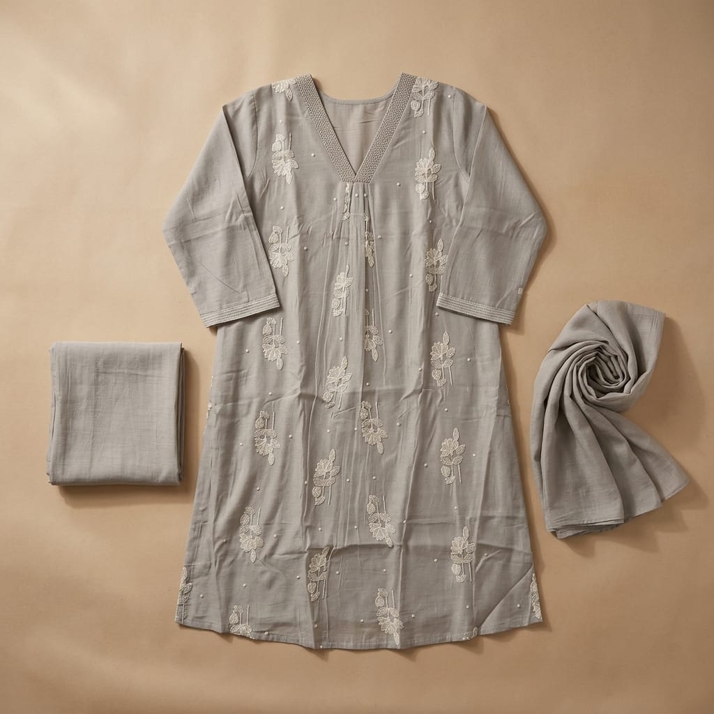 Grey Cotton Silk Salwar | 11305