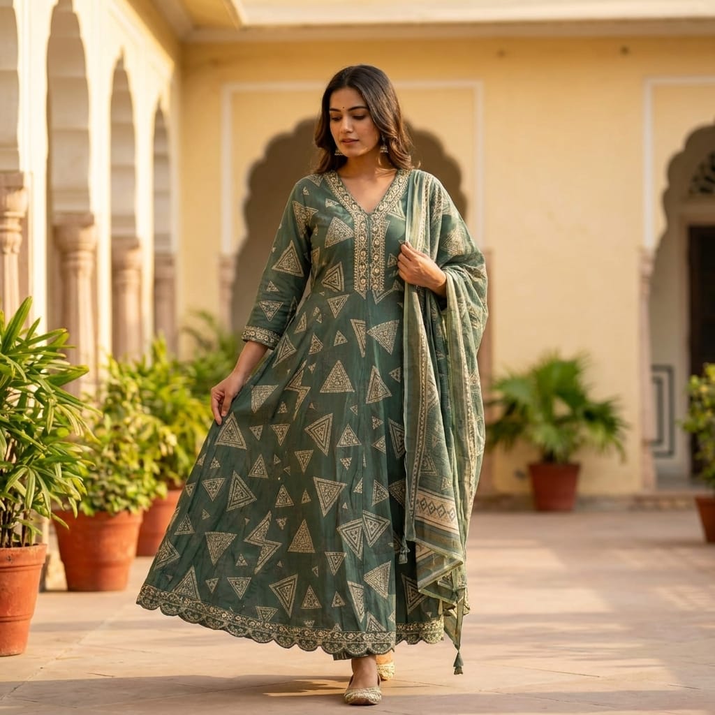 Sage Green Vatican Salwar | 11243
