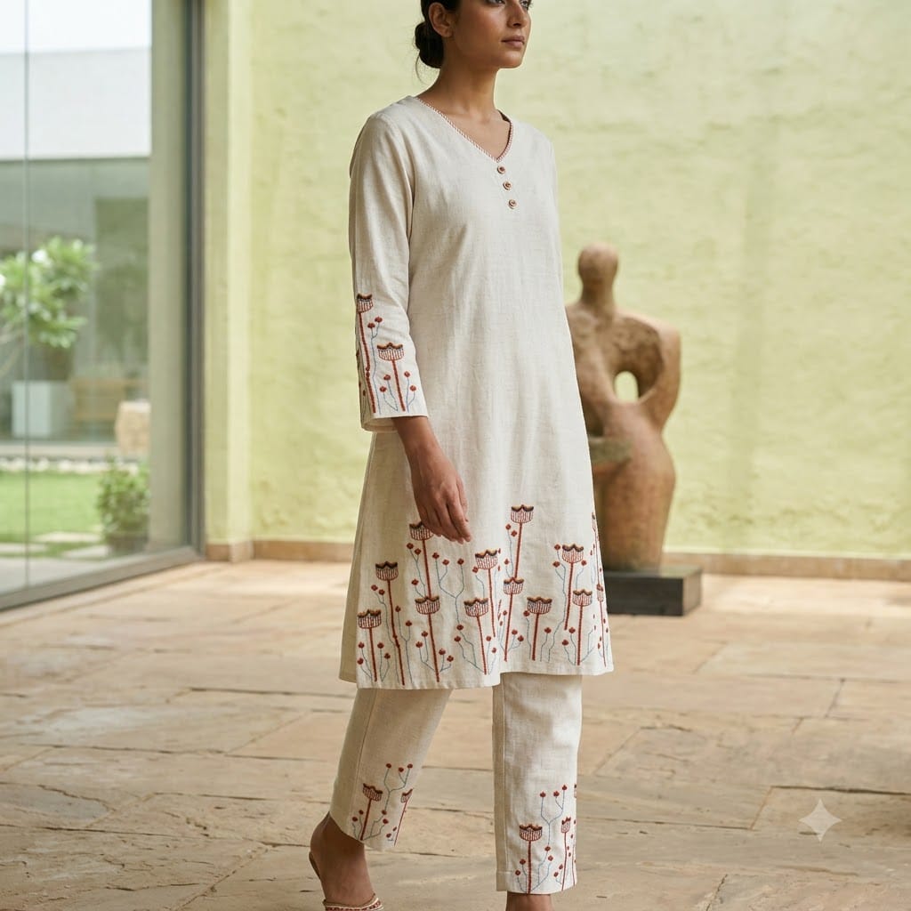 White Cotton Co-ord Set | 11384