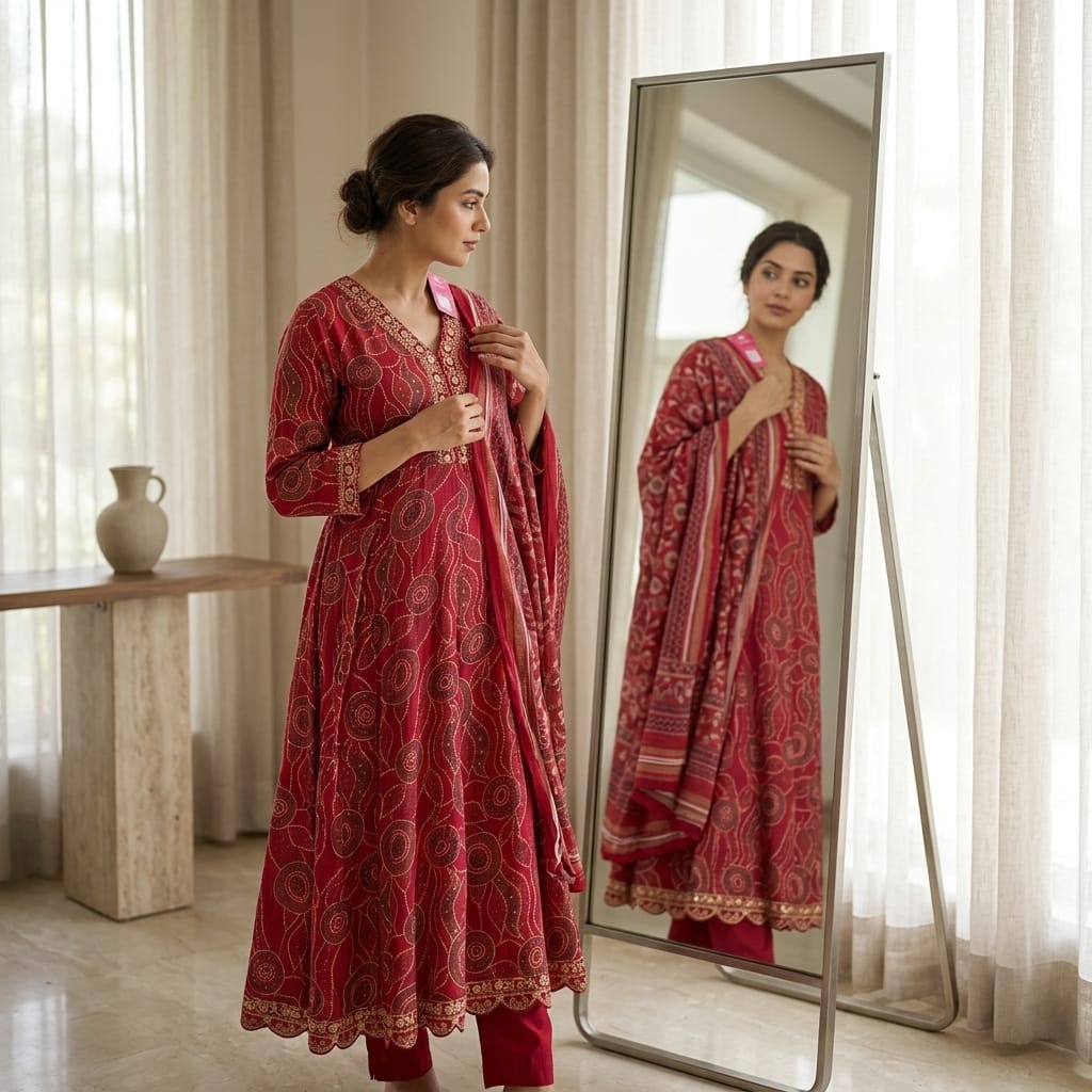 Pink Vatican Anarkali Salwar | 11244