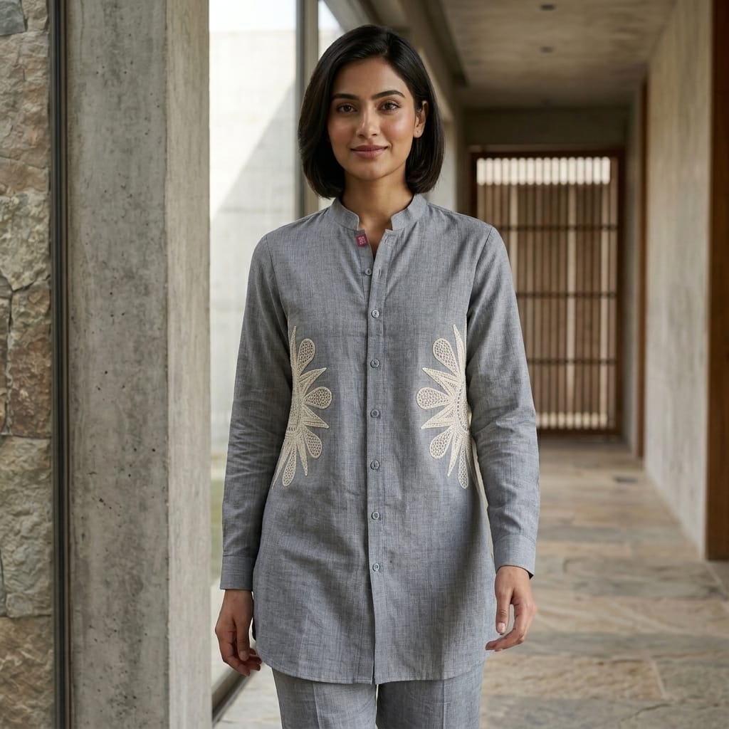 Grey Jute Co-ord Set