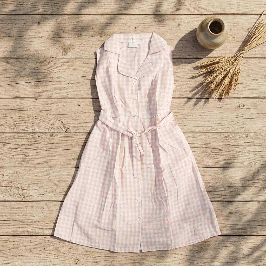 White Chekkered Cotton Top