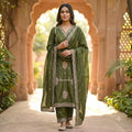 Green Cotton Silk Salwar | 11427
