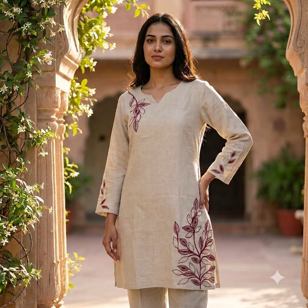 Beige Modal Fabric Co-ord Set | 11339