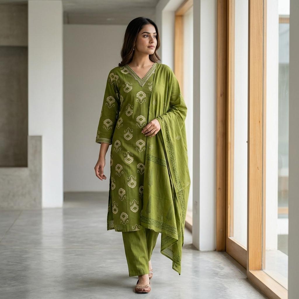 Green Cotton Salwar