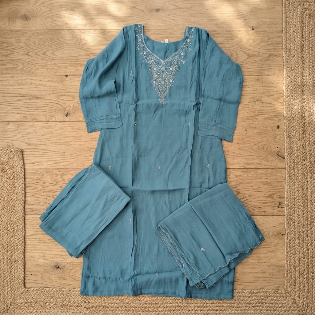 Blue Chanderi Silk Salwar | 11236