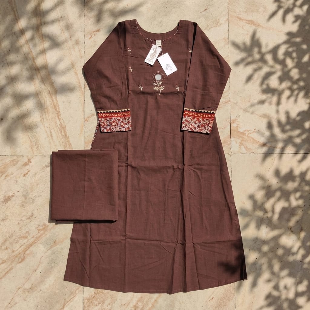 Brown Cotton Co-ord Set