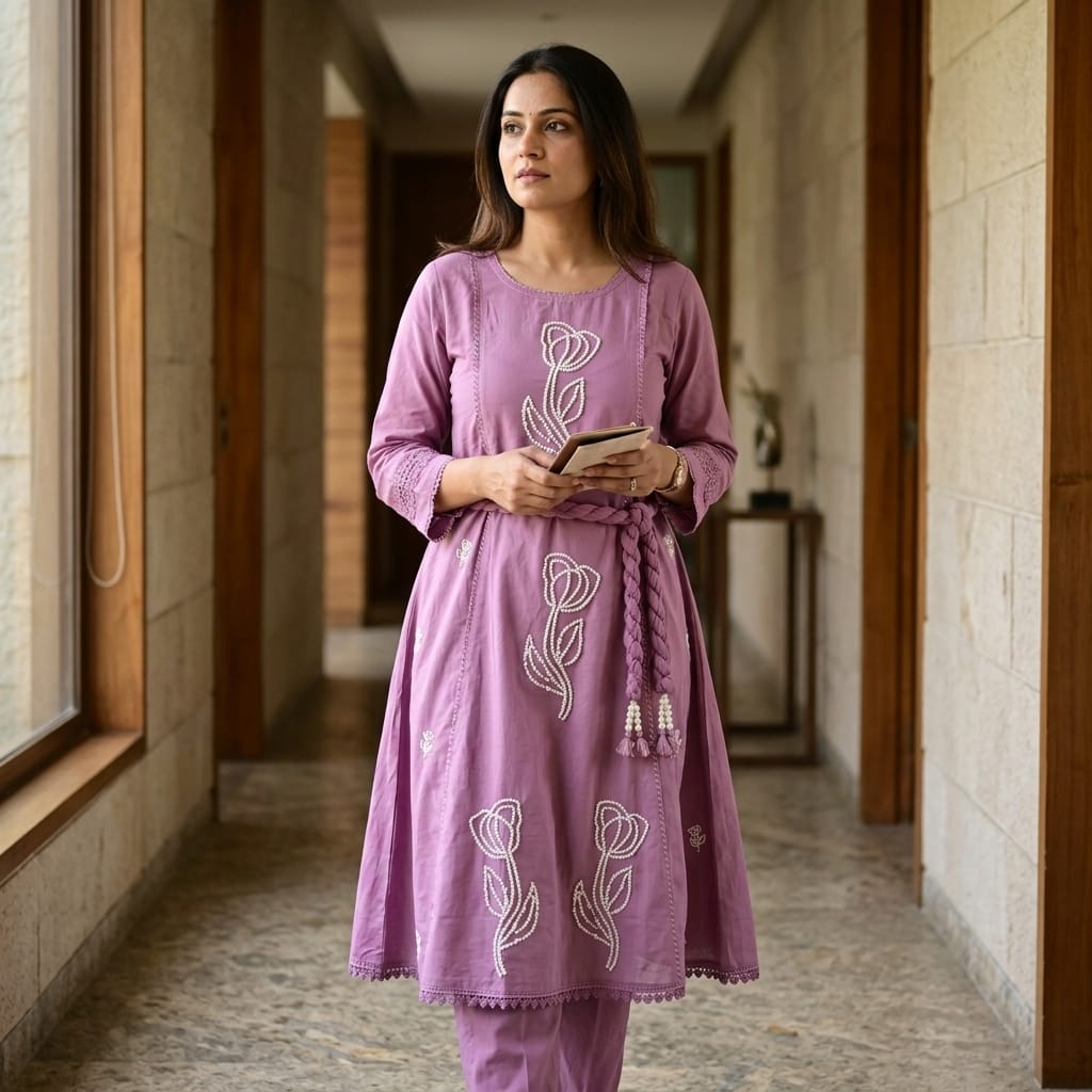 Lavender Cotton Salwar | 11286