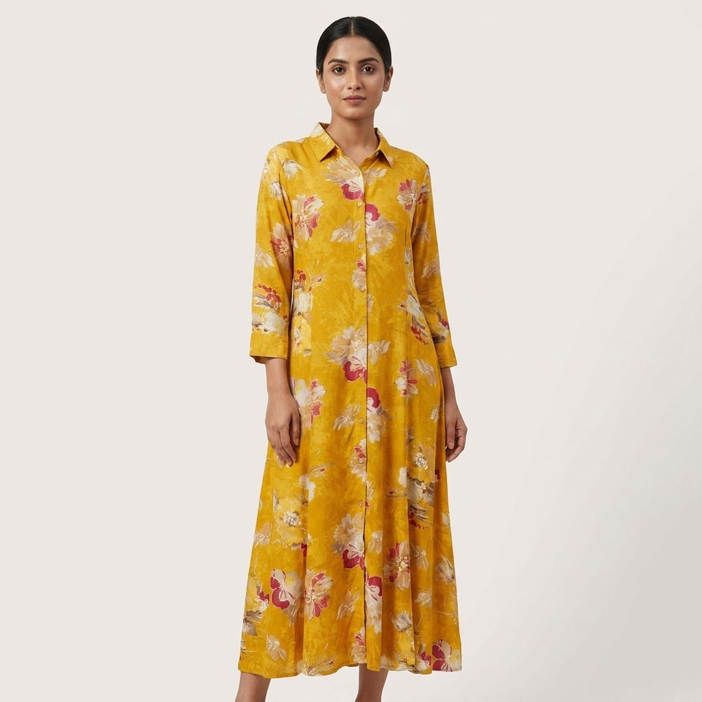 Yellow Rayon Anarkali