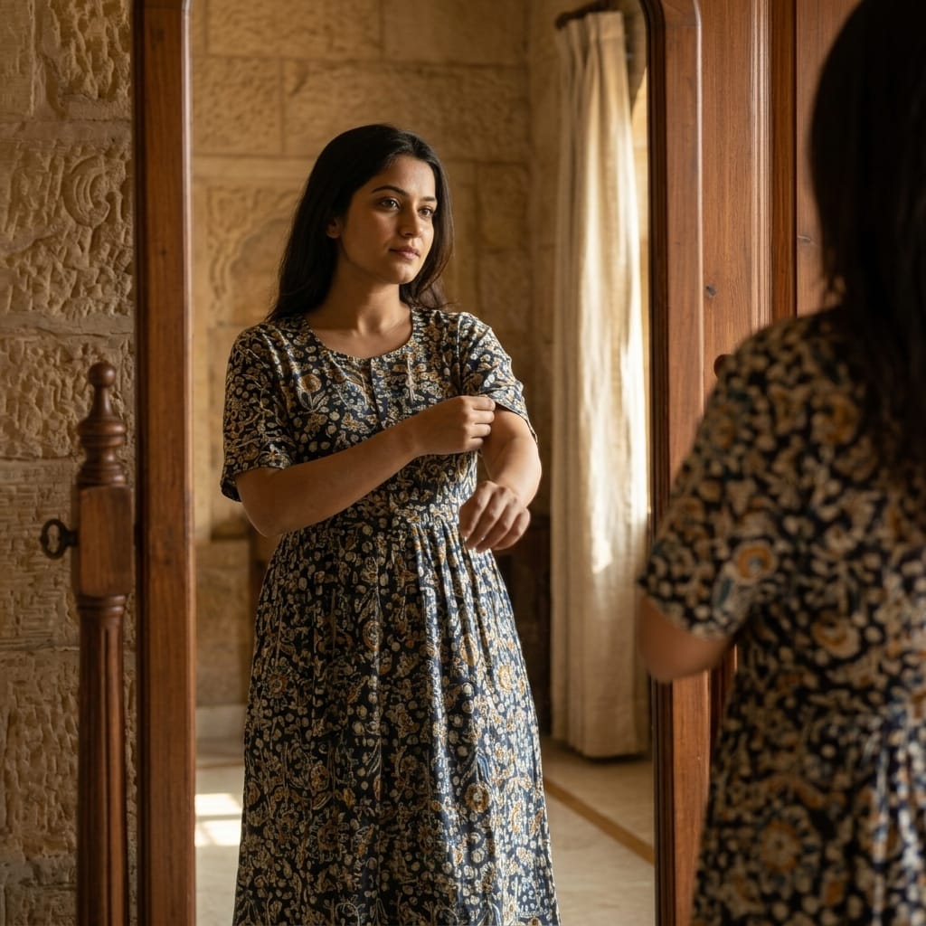 Black Kalamkari Kurti