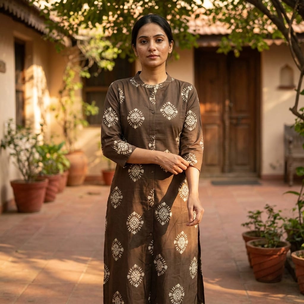 Brown Rayon Co-ord Set