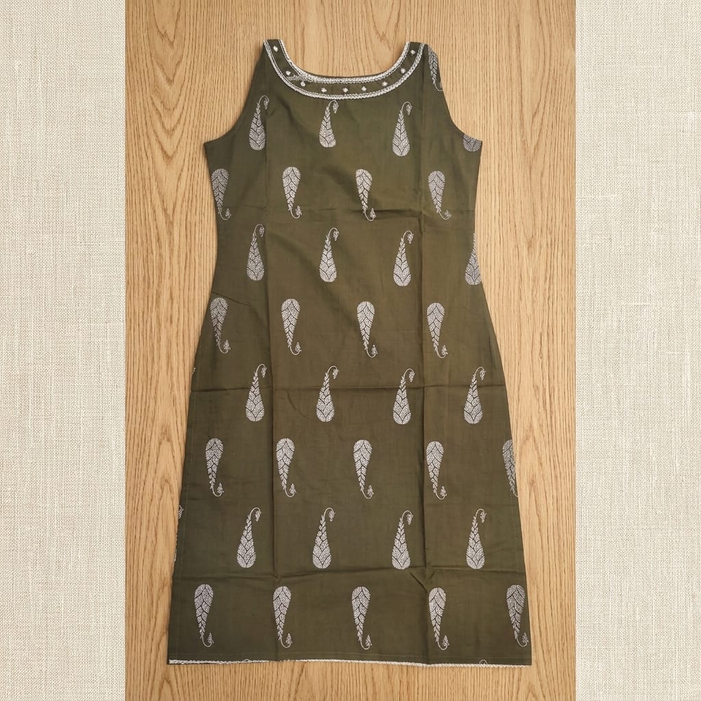 Olive Green Cotton Kurti