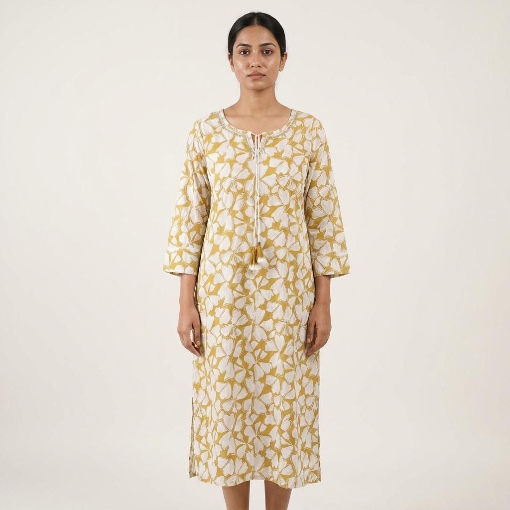 Cream Cotton Kurti