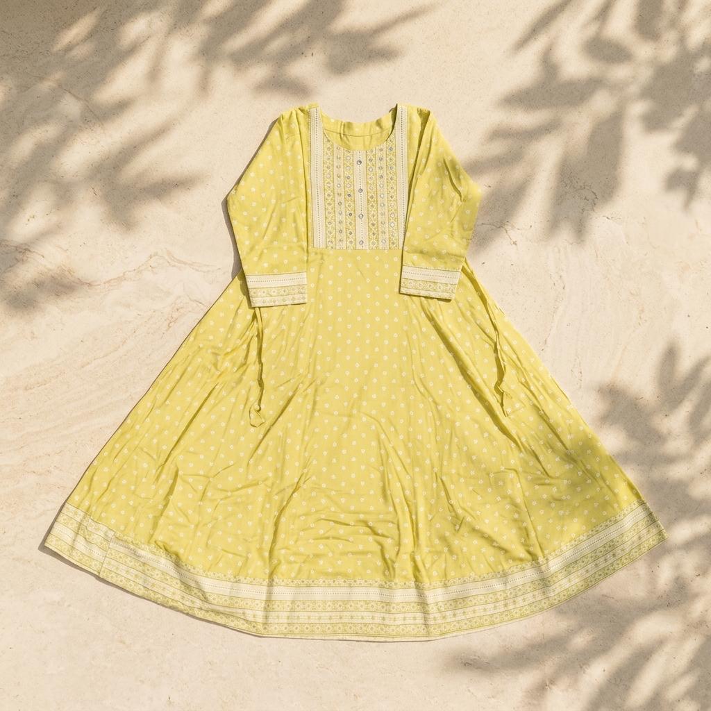 Yellow Cotton Kurti