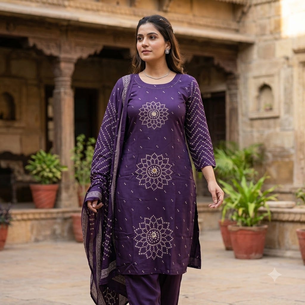 Purple Cotton Silk Salwar | 11425