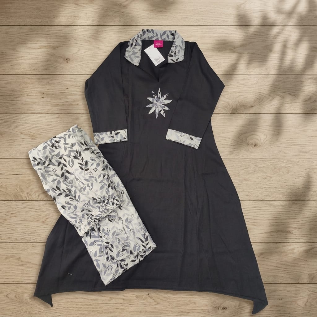 Black Cotton Co-ord Set