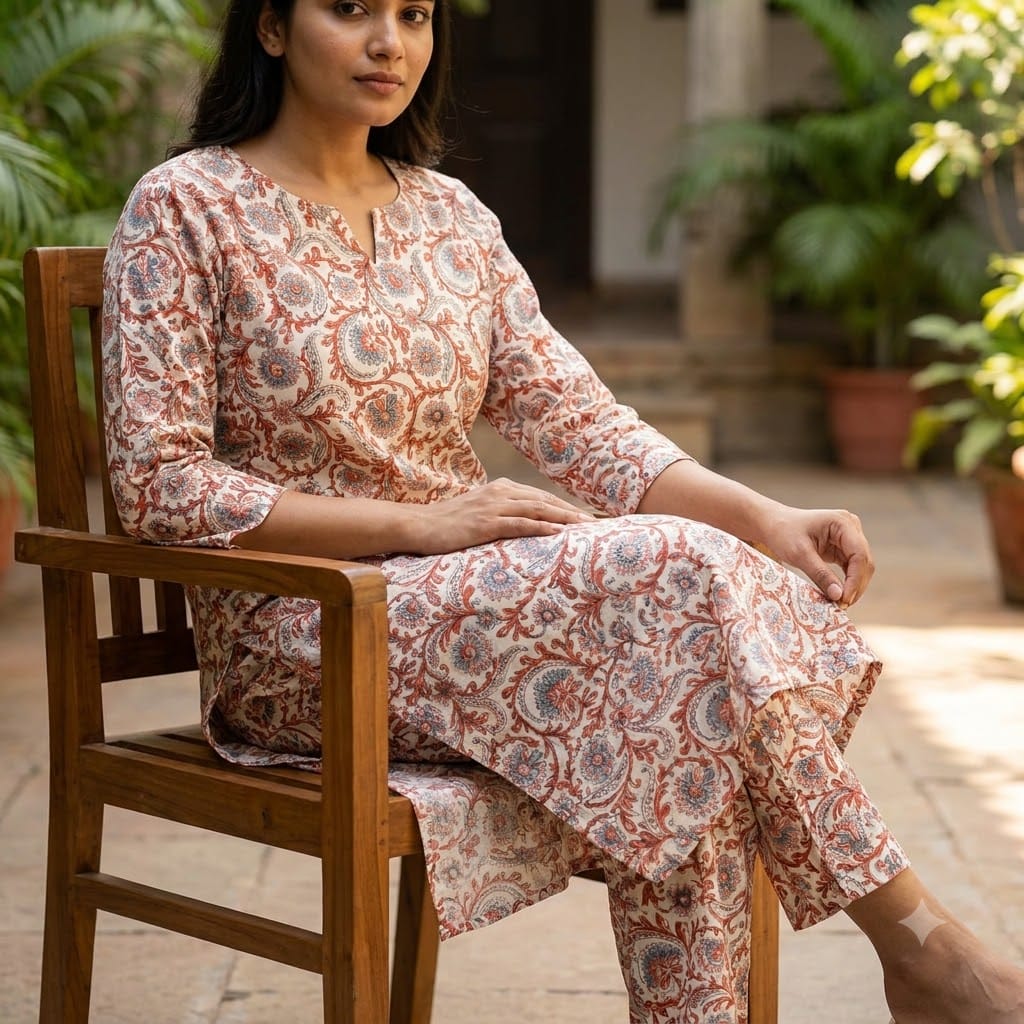 White Cotton Co-ord Set | 11342