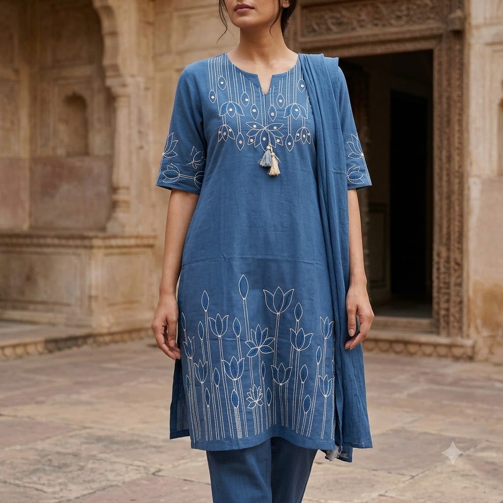 Blue Cotton Salwar | 11406