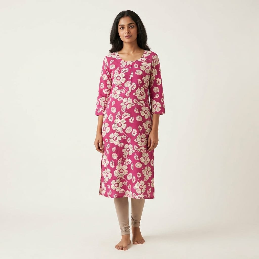 Pink Rayon Kurti