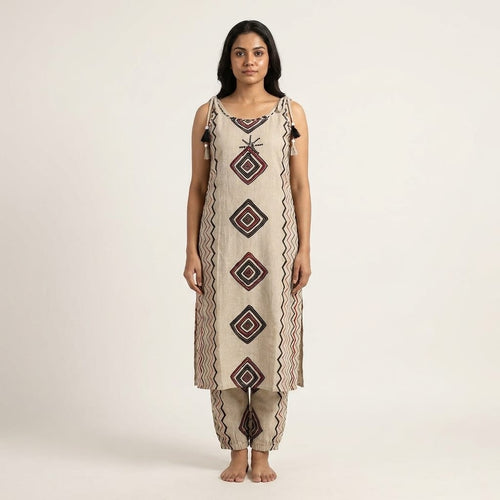 Beige Rayon Co-ord Set | 11318