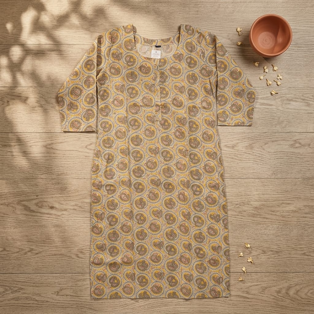 Beige Rayon Kurti