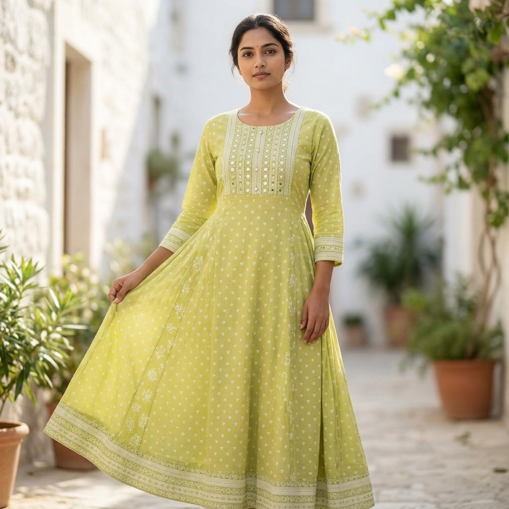 Yellow Cotton Kurti