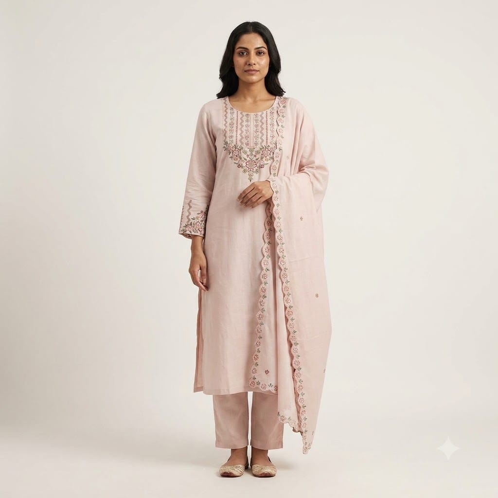 Pastel Pink Cotton Silk Salwar | 11355
