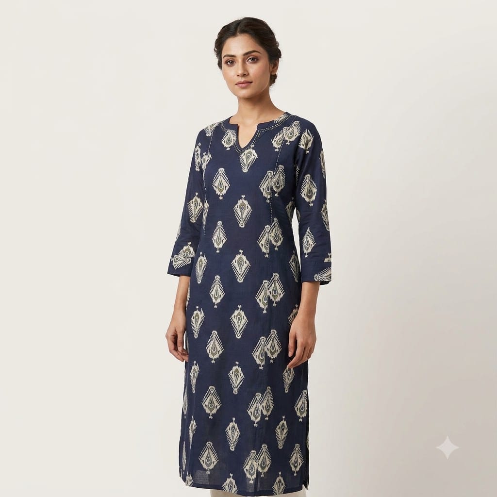 Blue Cotton Kurti | 11452