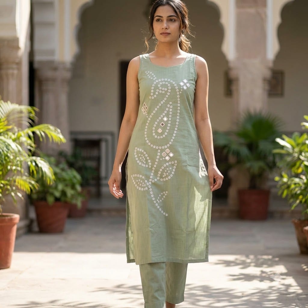 Mint Green Cotton Co-ord Set | 11360