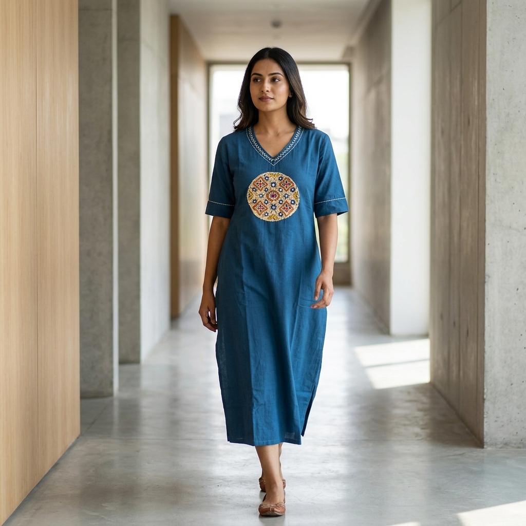 Blue Cotton Kurti