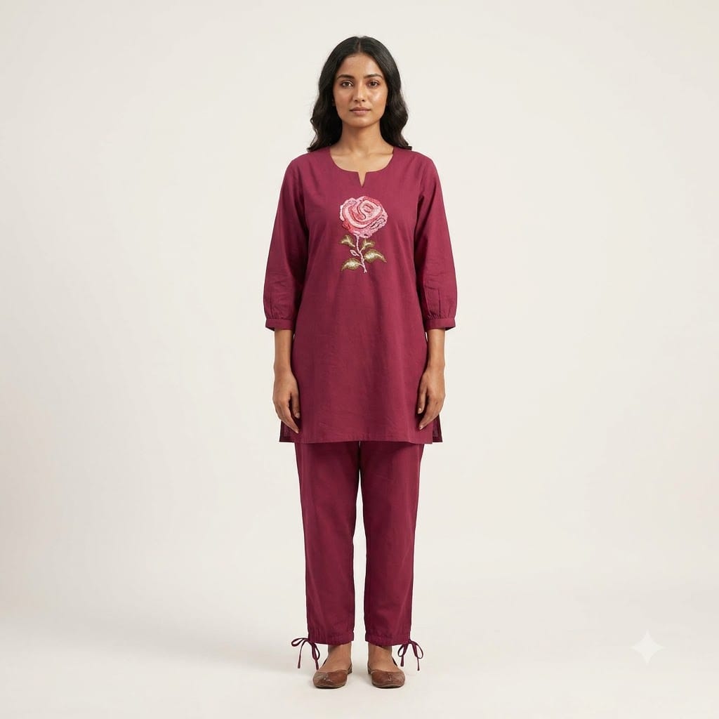 Pink Cotton Co-ord Set | 11358
