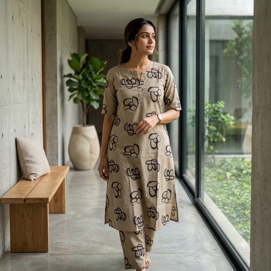 Grey Cotton Co-ord Set | 11444