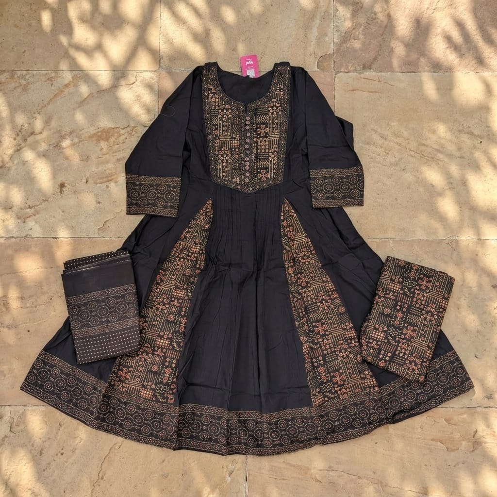 Black Cotton Anarkali Salwar | 11239