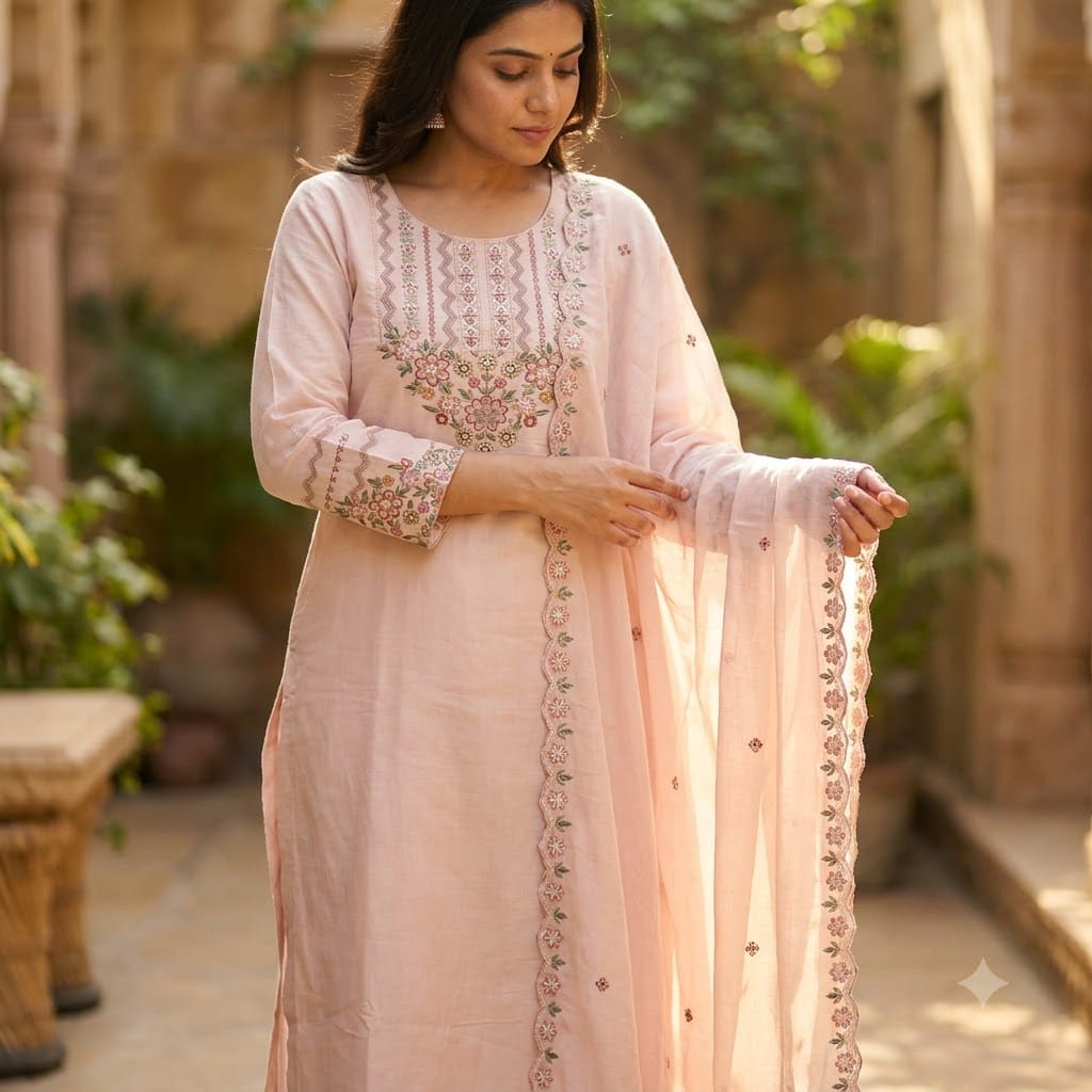 Pastel Pink Cotton Silk Salwar | 11355