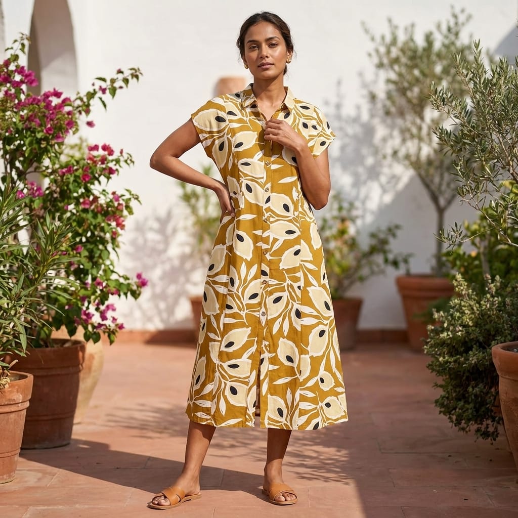 Mustard Rayon Kurti