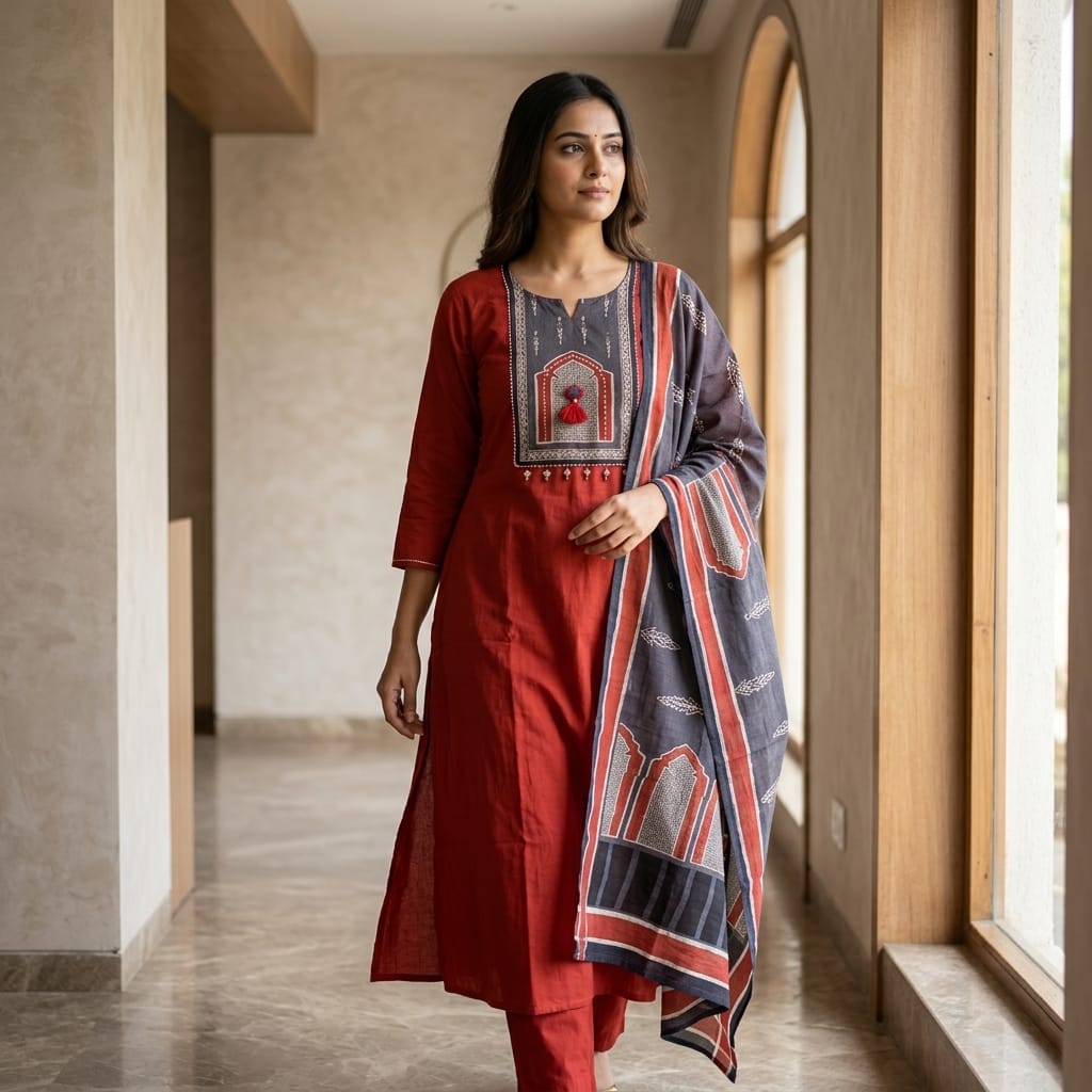Red Cotton Salwar