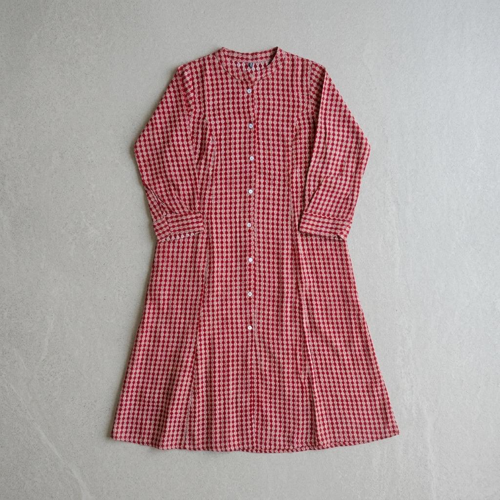 Brick Cotton Silk Kurti