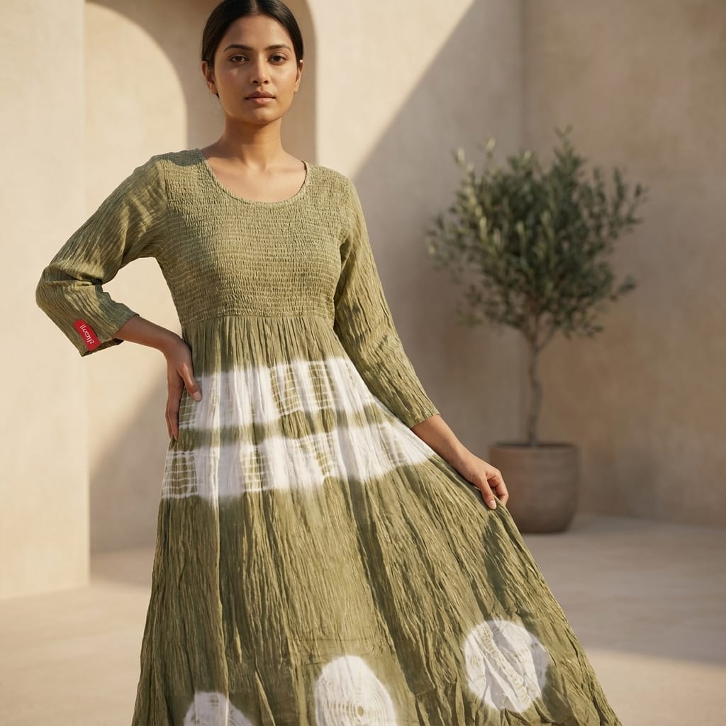 Olive Green Crape Top