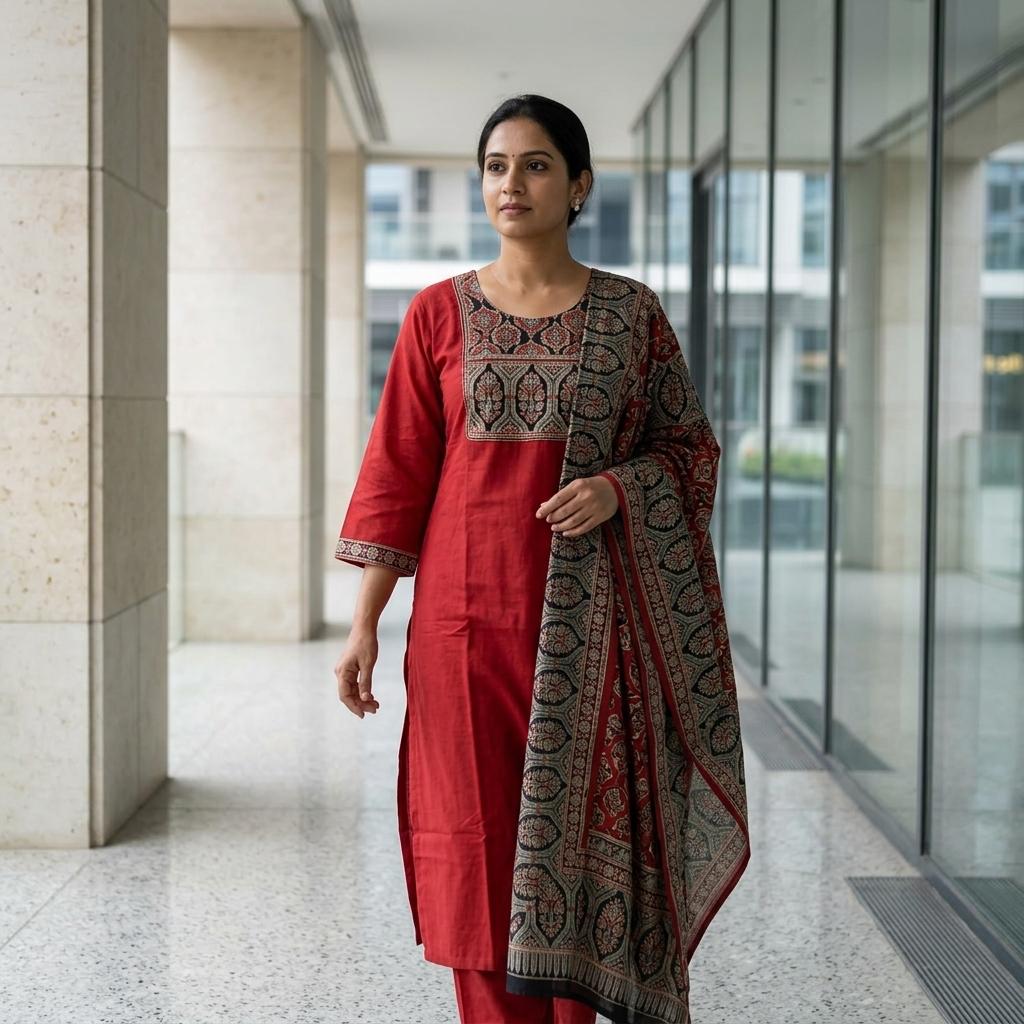 Red Cotton Salwar
