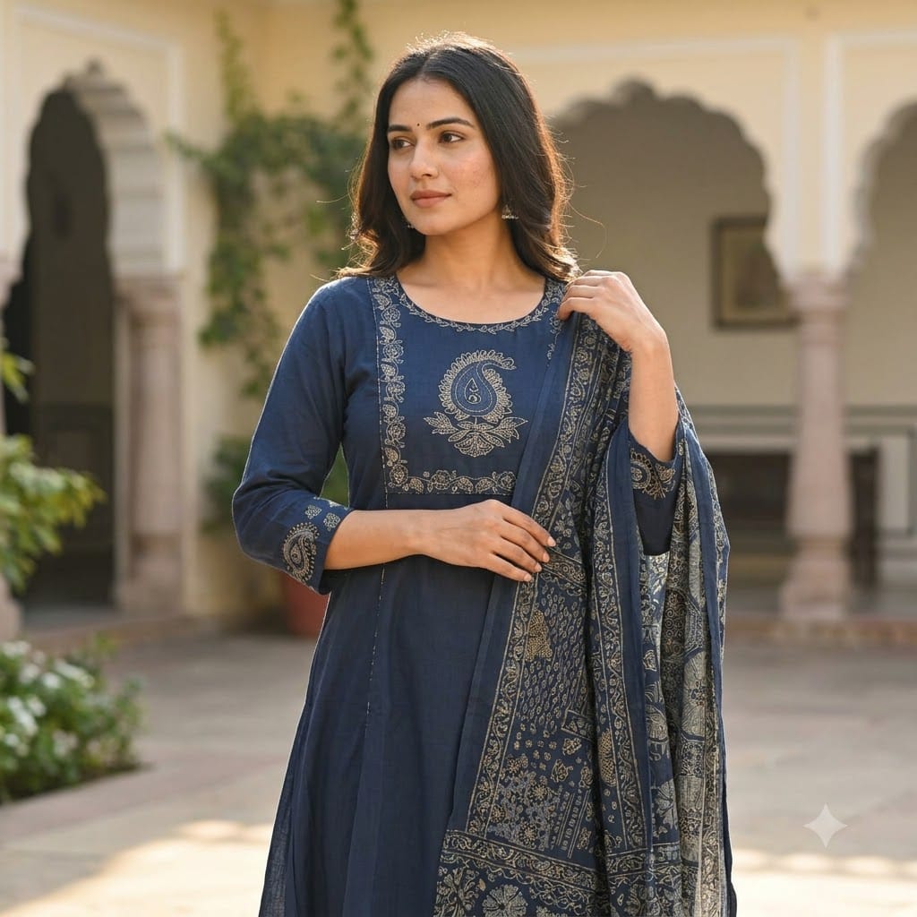Blue Cotton Salwar | 11382