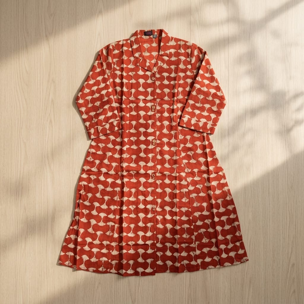 Orange Cotton Kurti