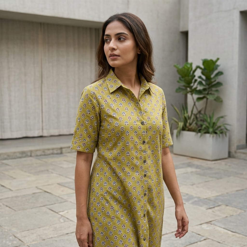 Mustard Cotton Co-ord Set