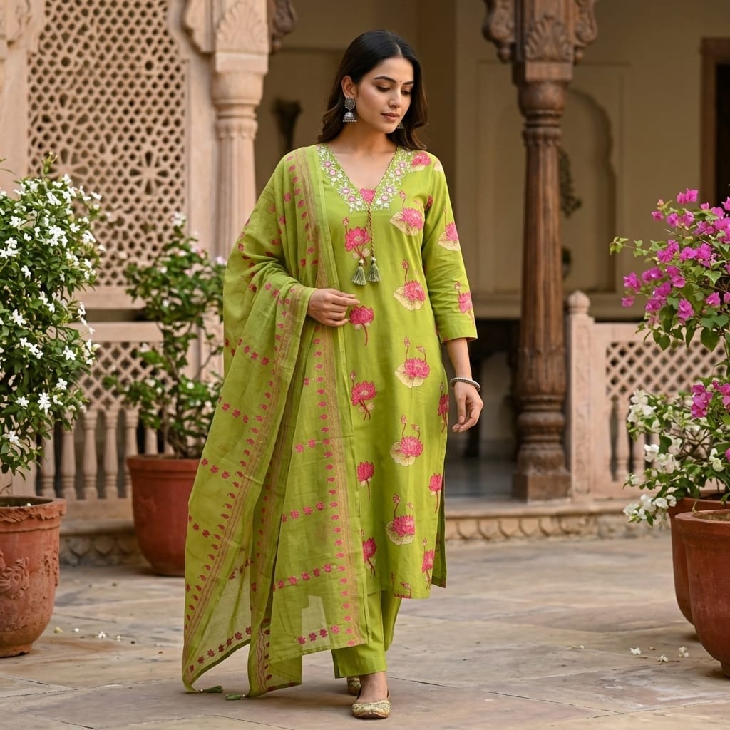 Green Cotton Salwar