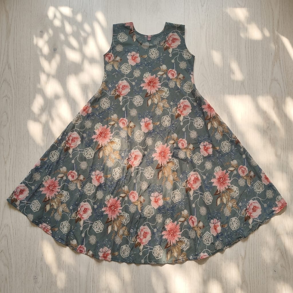 Grey Cotton Silk Kurti