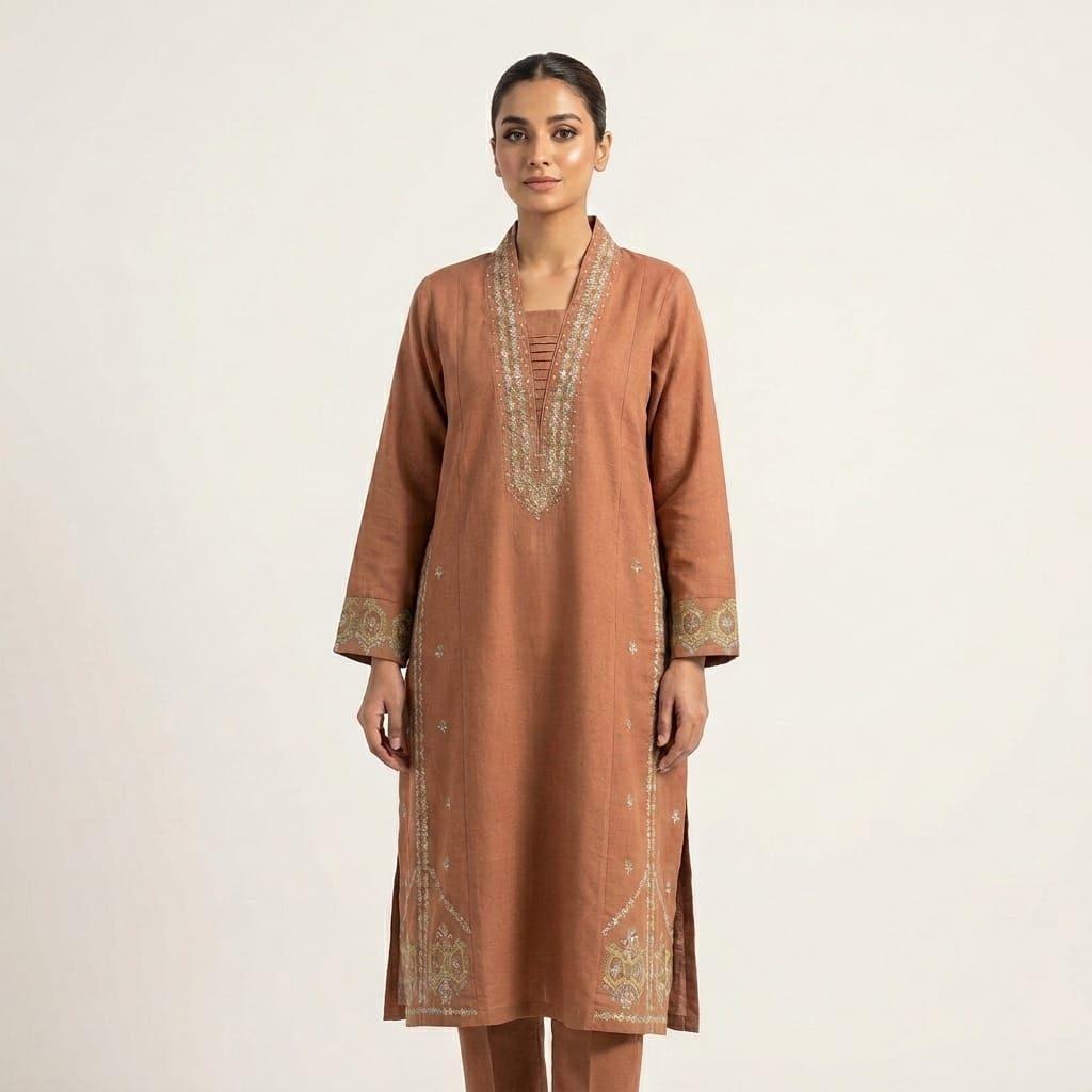 Rust Orange Cotton Co-ord Set