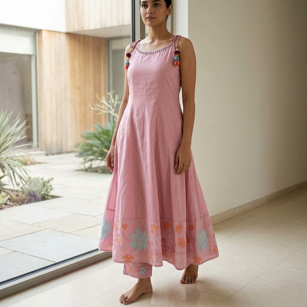Pink Cotton Silk Salwar | 11243